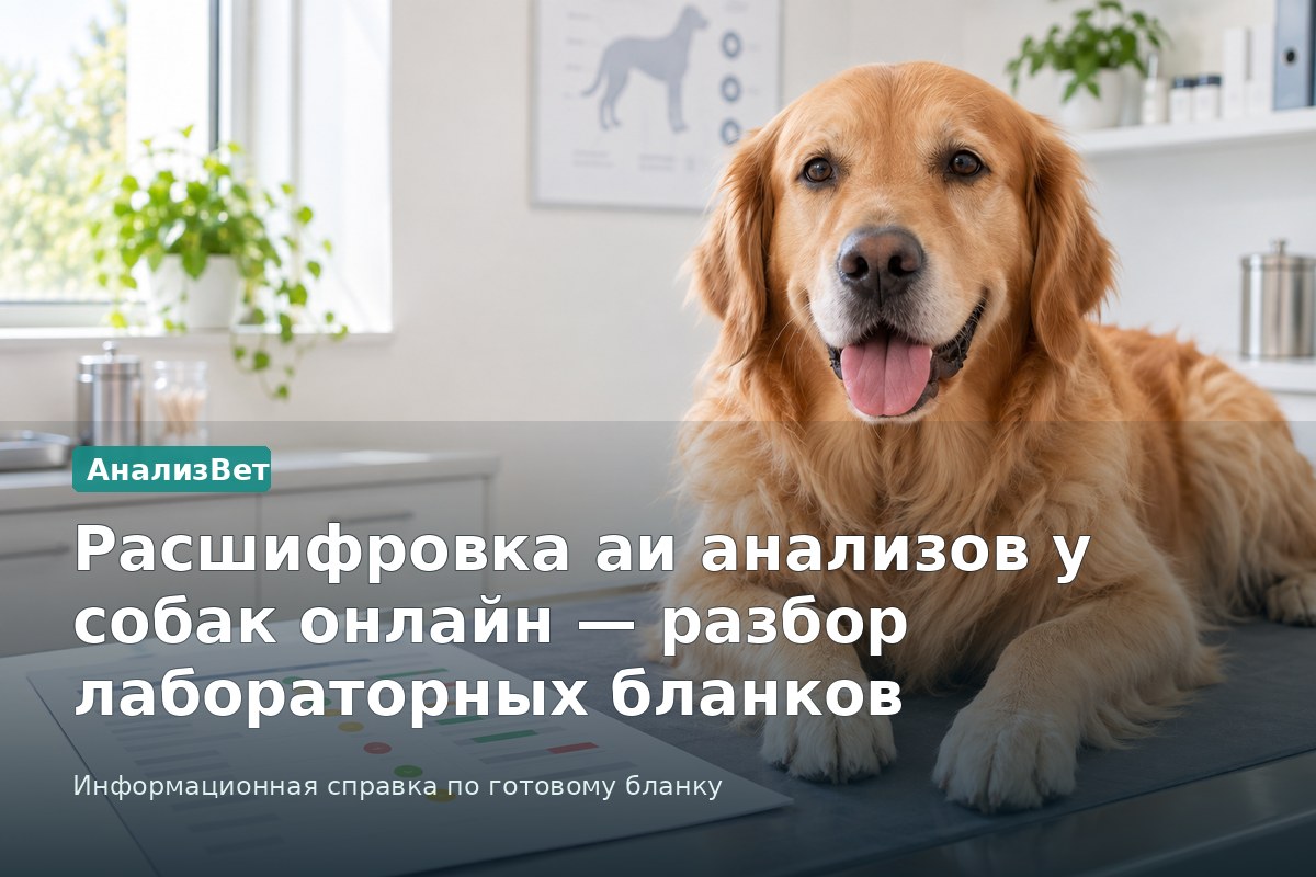 Инфографика АнализВет: Расшифровка аи анализов у собак онлайн — разбор лабораторных бланков
